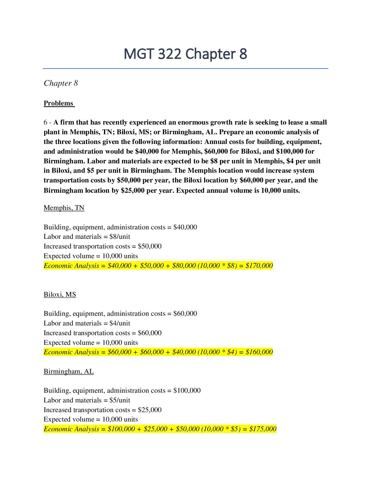 Preview image of MGT 322 Chapter 8. Questions and Answers. document